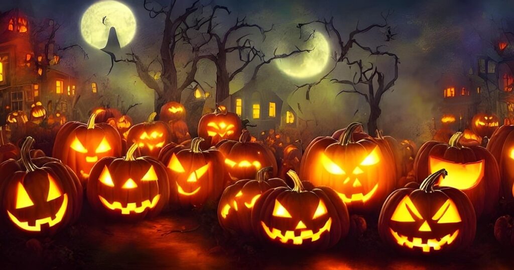 ジャック・オー・ランタン達と月